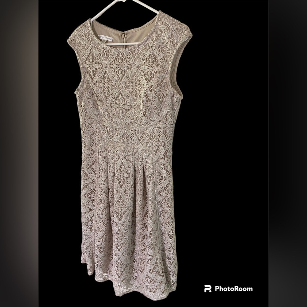 London Times NWT sz 10 classy oatmeal crochet/lined. Back zip/soft material. New - Picture 10 of 15